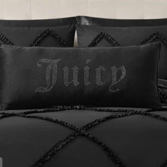 Juicy Couture Home Big Bling Pillow- Black - Picture 4 of 9